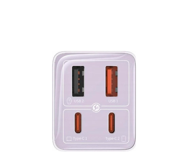 BASEUS Ładowarka sieciowa GaN6 Pro, 2xUSB-C , 2xUSB, 65W (fioletowa P10162701533-00 - 1310919 - zdjęcie 2